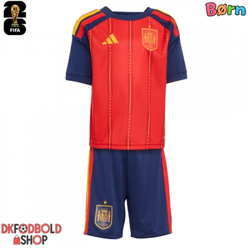 Spanien Hjemmebanesæt Børn VM 2026 Kort ærmer (+ korte bukser)